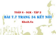Bài 7.7 trang 34 Toán 6 Tập 2 Kết nối tri thức